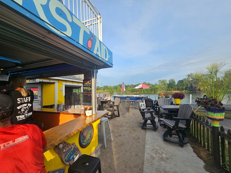 Evening view of the back patio